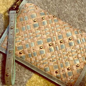 Corral leather wristlet